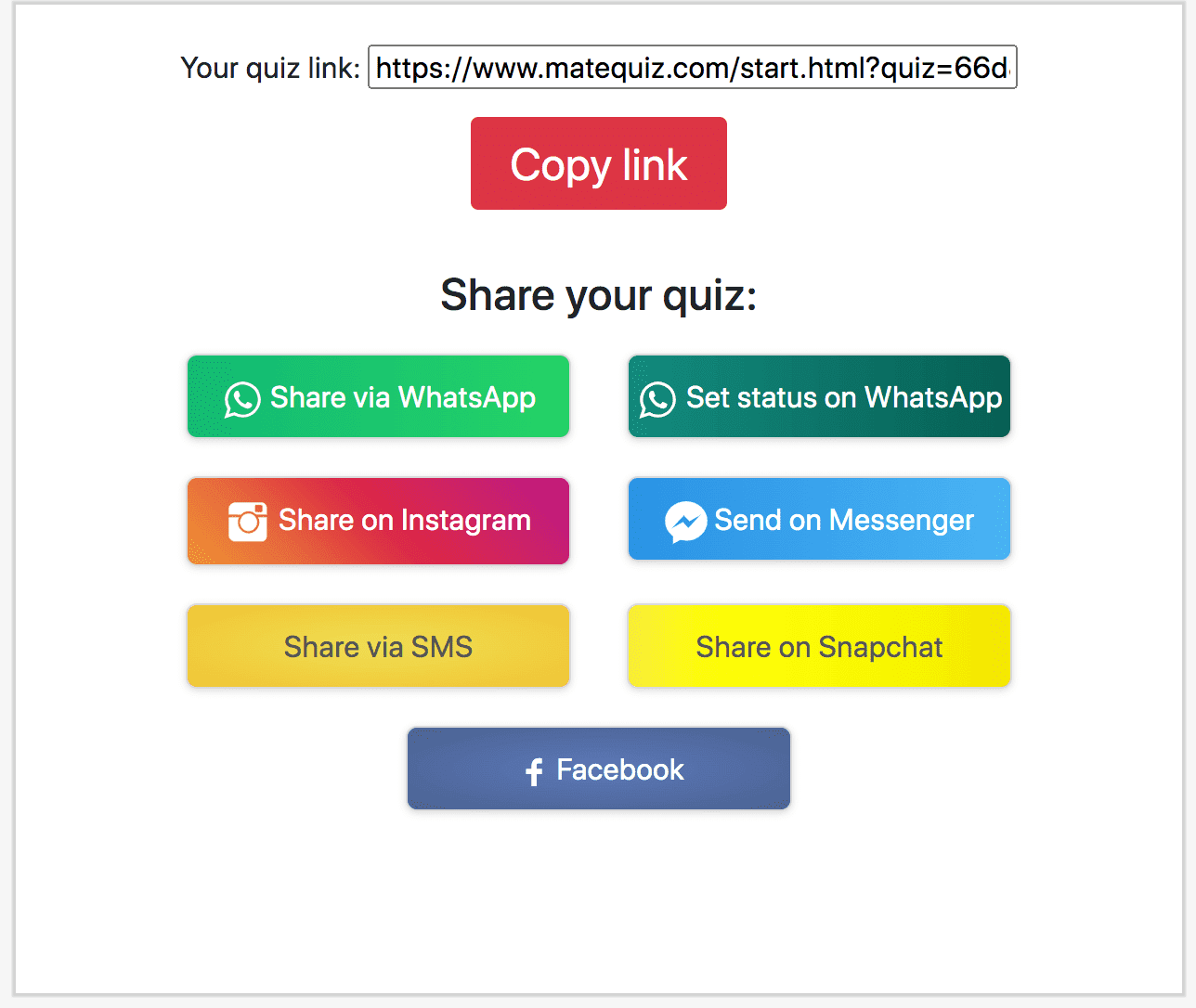 How to share quiz?